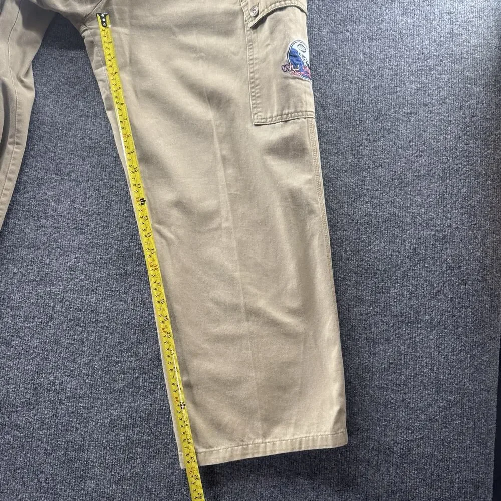 Vintage Wu Wear Jeans WuTang Pants Khaki Baggy Cargo Pants Streetwear 36x32 Rare - Picture 13 of 14
